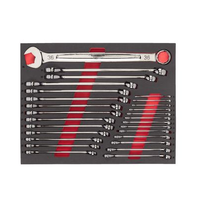 MILWAUKEE MAX BITE Ringmaulschlüssel Einlage 27-teilige Einlage für Werkstattwagen 78 cm