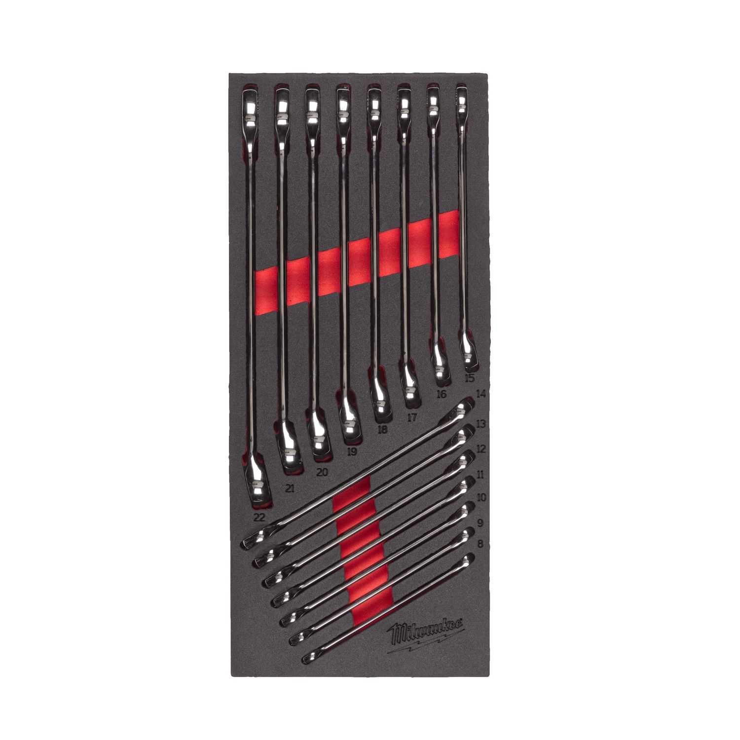 MILWAUKEE MAX BITE Ringmaulschlüssel Einlage 15-teilige Einlage für Werkstattwagen 78 cm