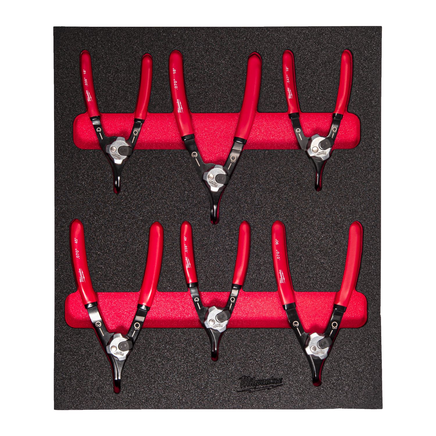 MILWAUKEE Sicherungsringzangen Einlage 6-teilige Einlage für Werkstattwagen 78 cm