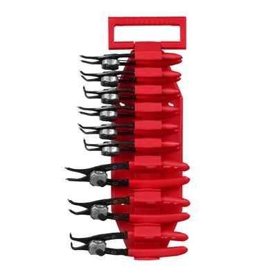 MILWAUKEE Sicherungsringzangen-Set 9-teilig, 0,9 mm / 1,2 mm / 1,8 mm, für Größe A0-A2 / J0-J2