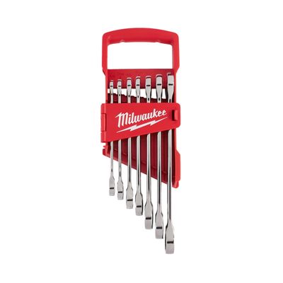 MILWAUKEE 7-teilig imperial MAX BITE Ratschen-Ringmaulschlüsselsatz