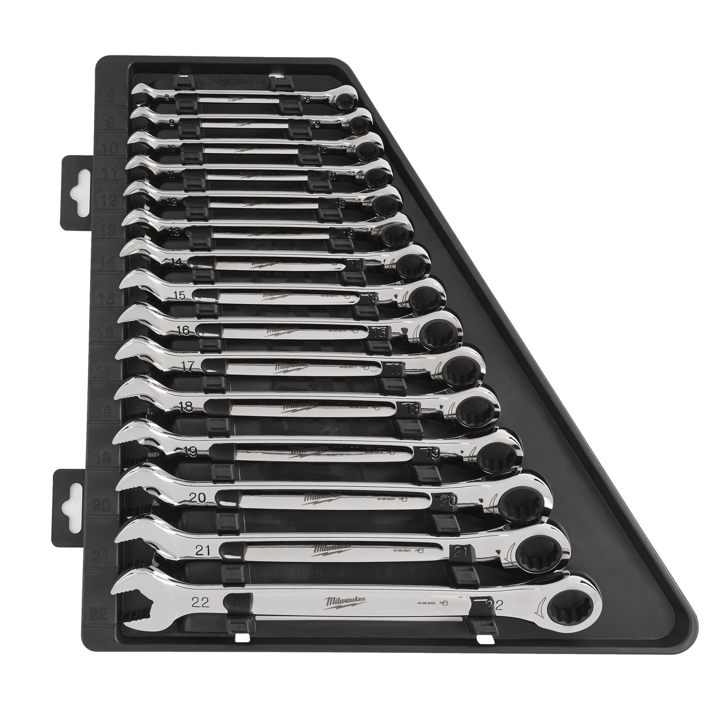 MILWAUKEE 15-teilig metrisch MAX BITE Ratschen-Ringmaulschlüsselsatz
