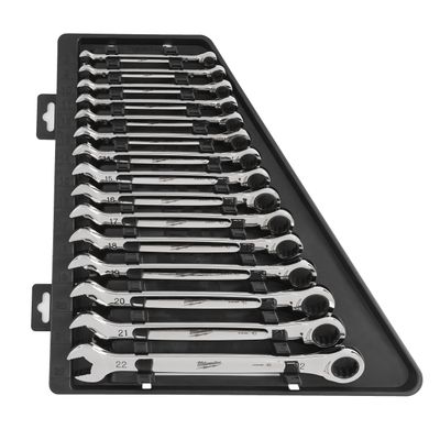 MILWAUKEE 15-teilig metrisch MAX BITE Ratschen-Ringmaulschlüsselsatz