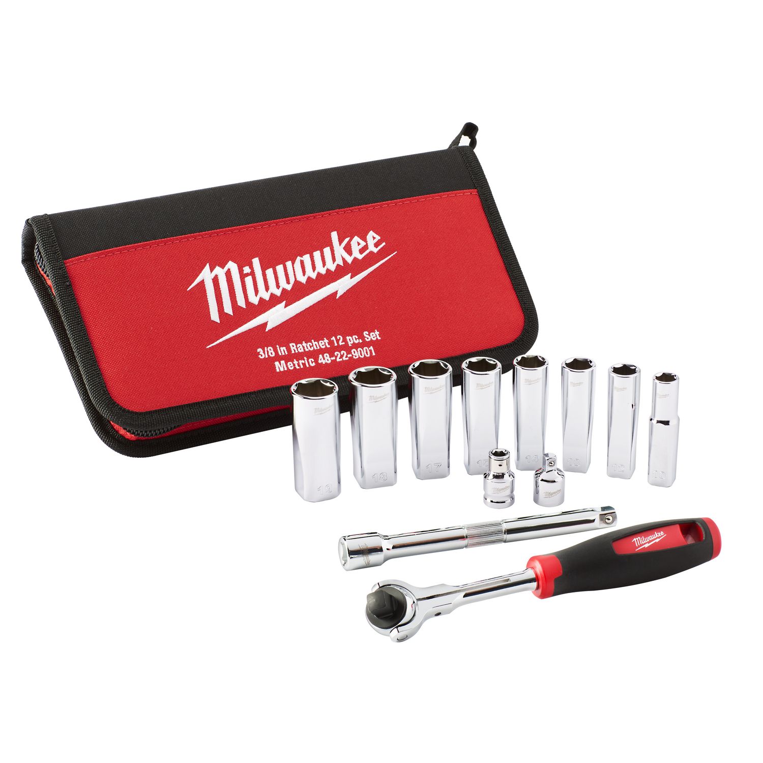 MILWAUKEE 12-teilig Ratschensatz 3/8"