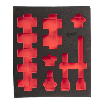 MILWAUKEE 3/4&quot; SHOCKWAVE Schlagnüsse lang Einlage 12-teilige Einlage für Werkstattwagen 78 cm