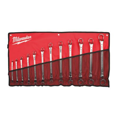 MILWAUKEE 12-teilig Doppel-Ringschlüssel, gekröpft Set