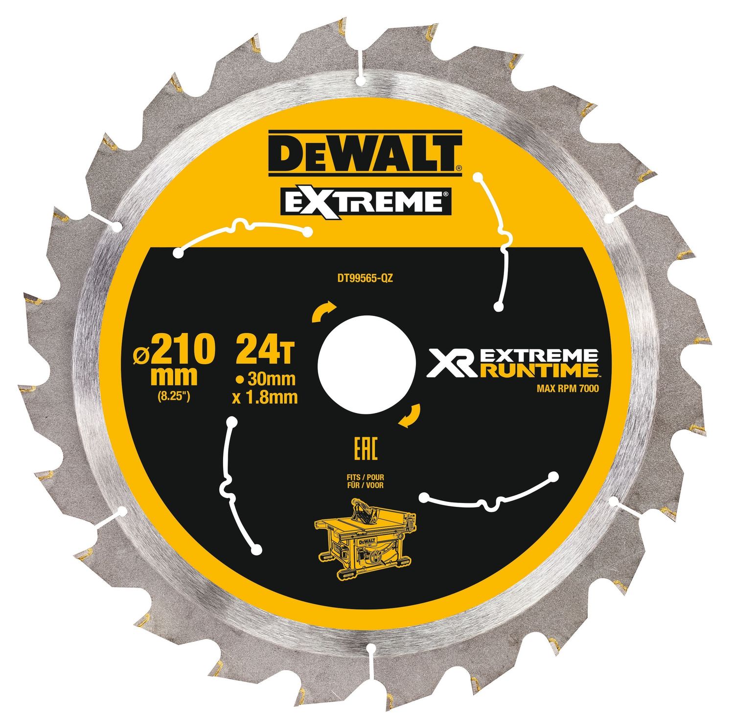 DEWALT Flexvolt DT99565-QZ Kreissaegeblatt stat. 210/30mm 24WZ/FZ