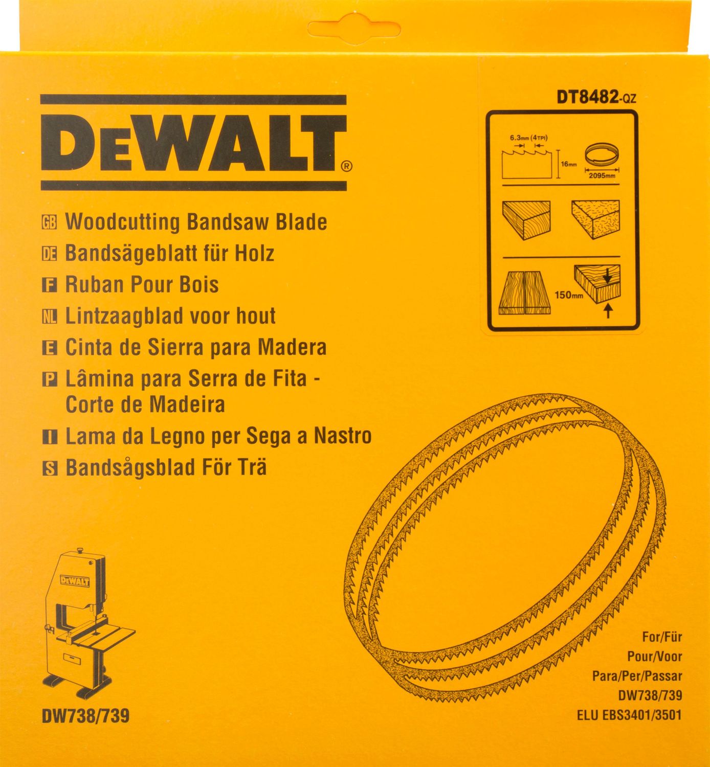 DEWALT DT8482-QZ Bandsägebl 2095x16x0,6mm 6,4mm