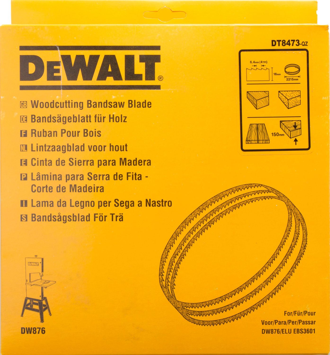 DEWALT DT8473-QZ Bandsägebl 2215x16x0,6mm 6,4mm