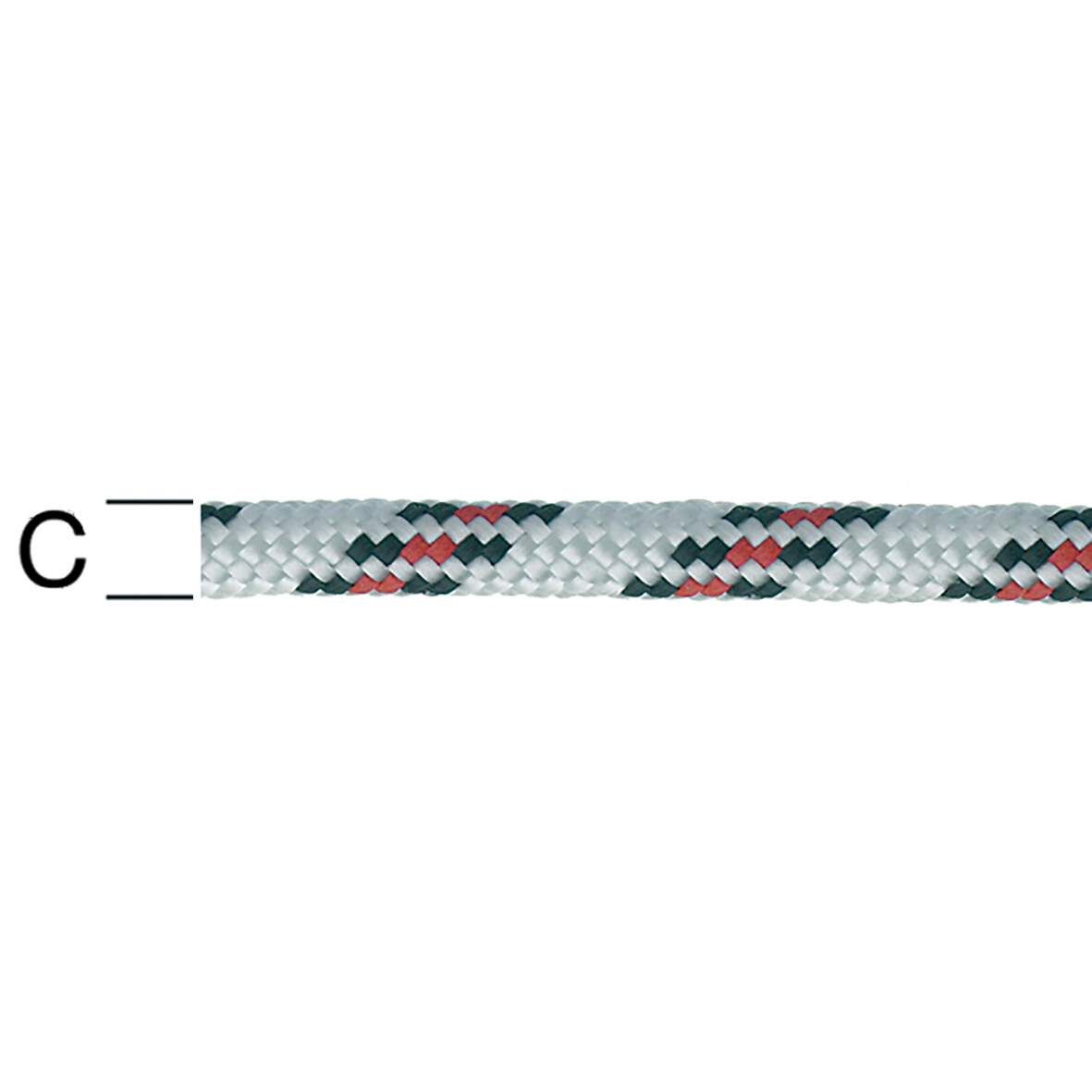 Polypropylen-Schotleine weiß-schwarz-rot 8mm WSR