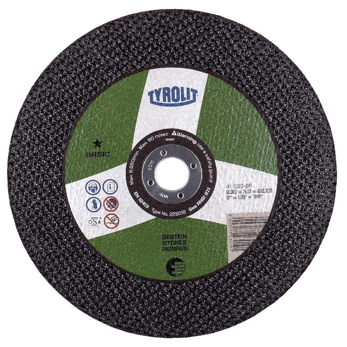 TYROLIT Trennscheibe Basic Stein 41 C30-BF 230x3,0x22,23mm