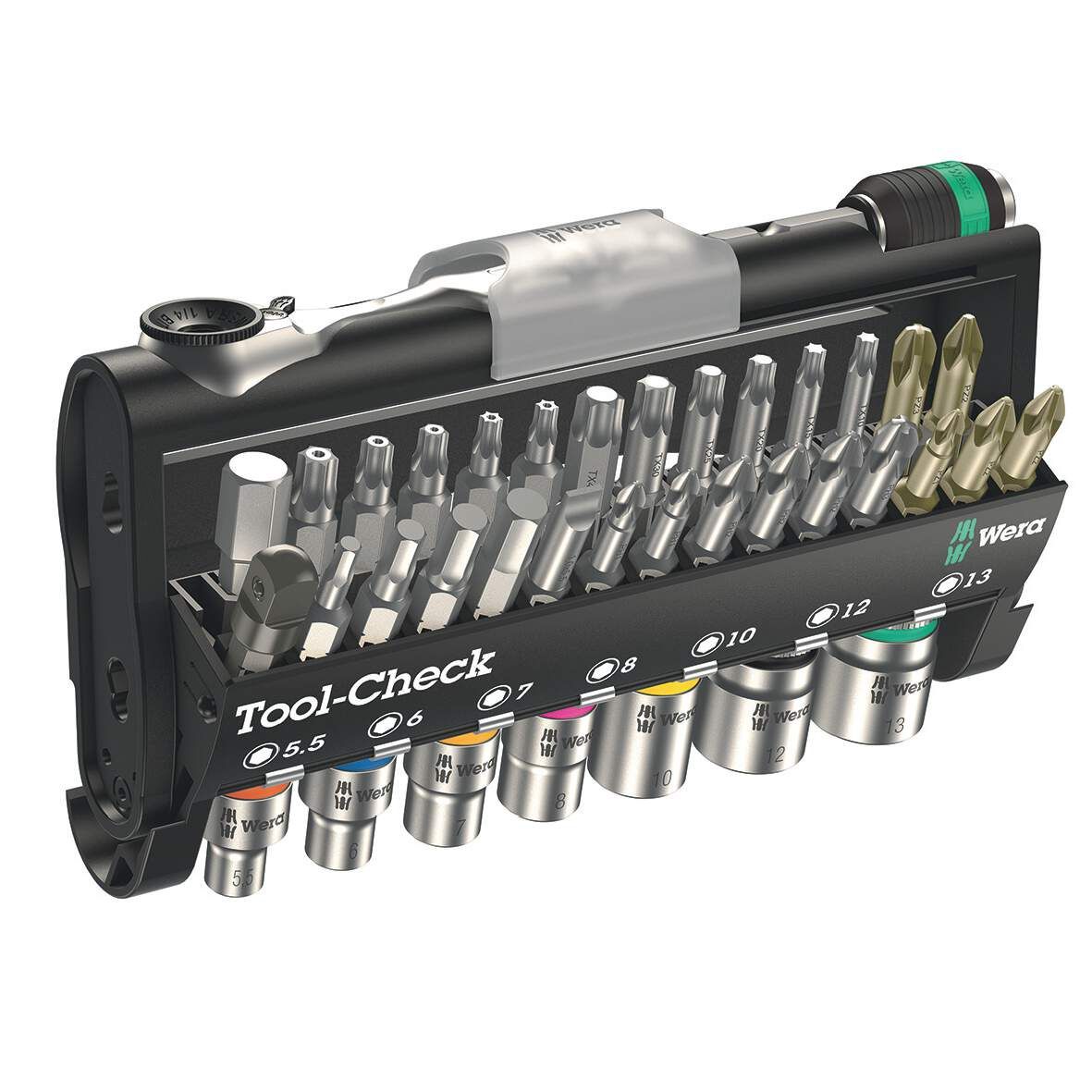WERA Bit-Check mit Ratsche + Nüsse 38-teilig, Toolcheck
