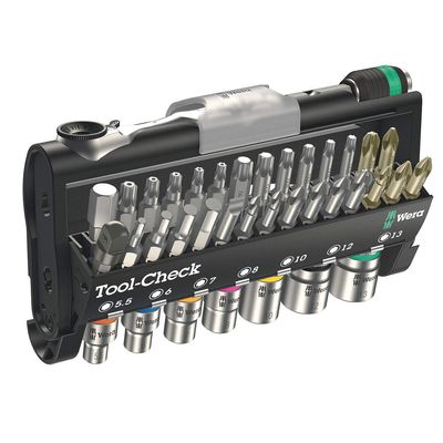 WERA Bit-Check mit Ratsche + Nüsse 38-teilig, Toolcheck