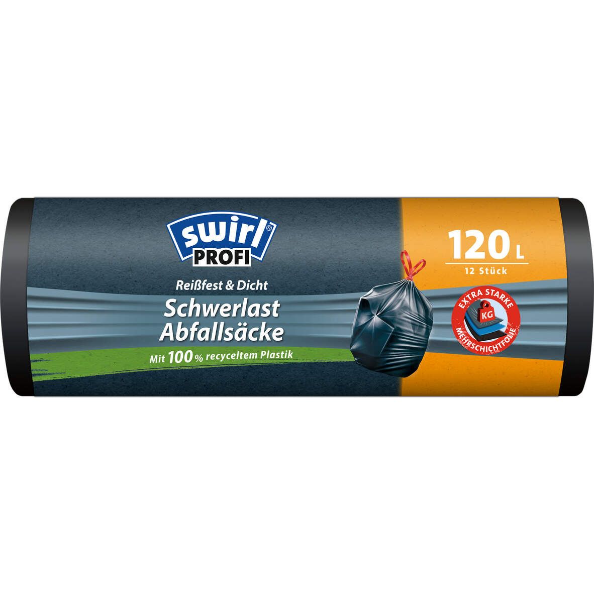 SWIRL Abfallsäcke 120l Profi Zugband 12er 82x90cm blau Schwerlast