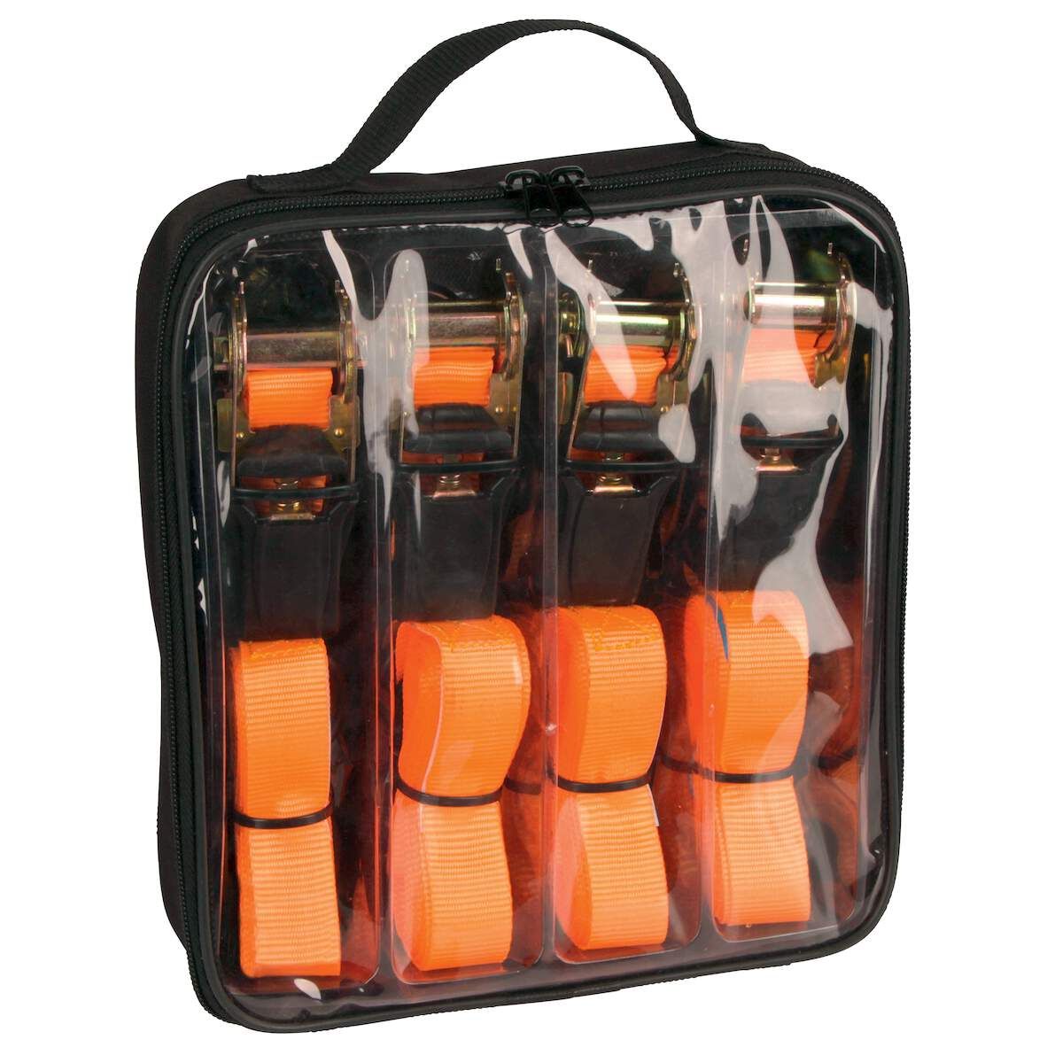 KERBL Ratschenzurrgurtset 2-teiligoran. 5mx25mm,500kg,in Tasche,4 Stück