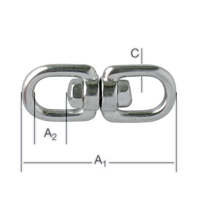 VORMANN Wirbel Auge/Auge NIRO 60mm 2 Stück