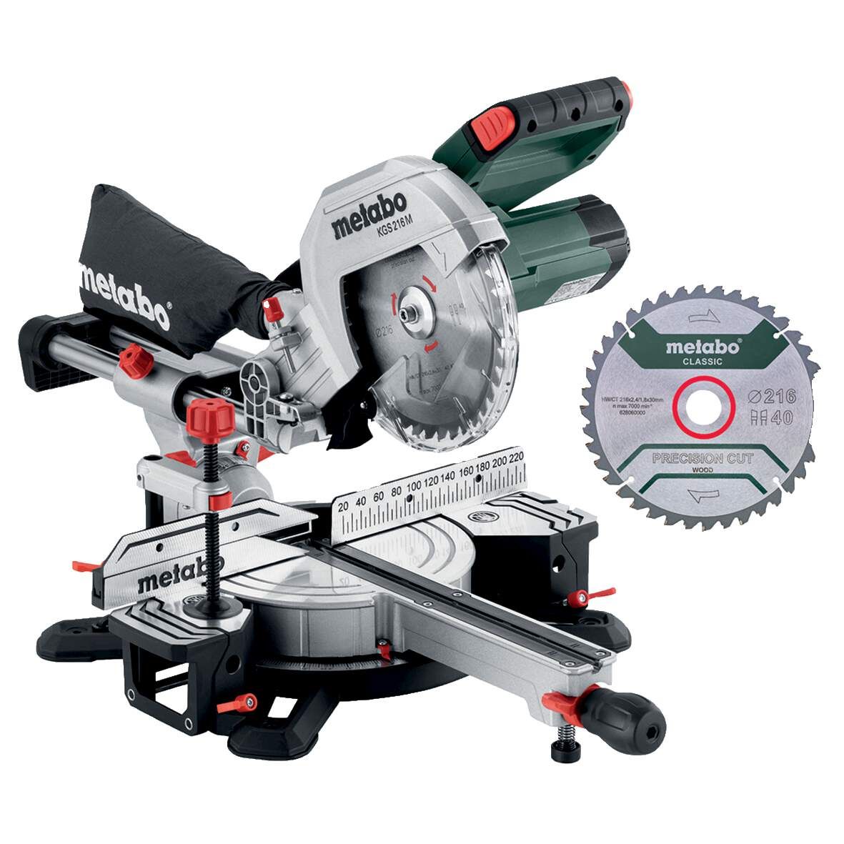 METABO Kappsäge Set KGS 216 M + 2. Sägeblatt