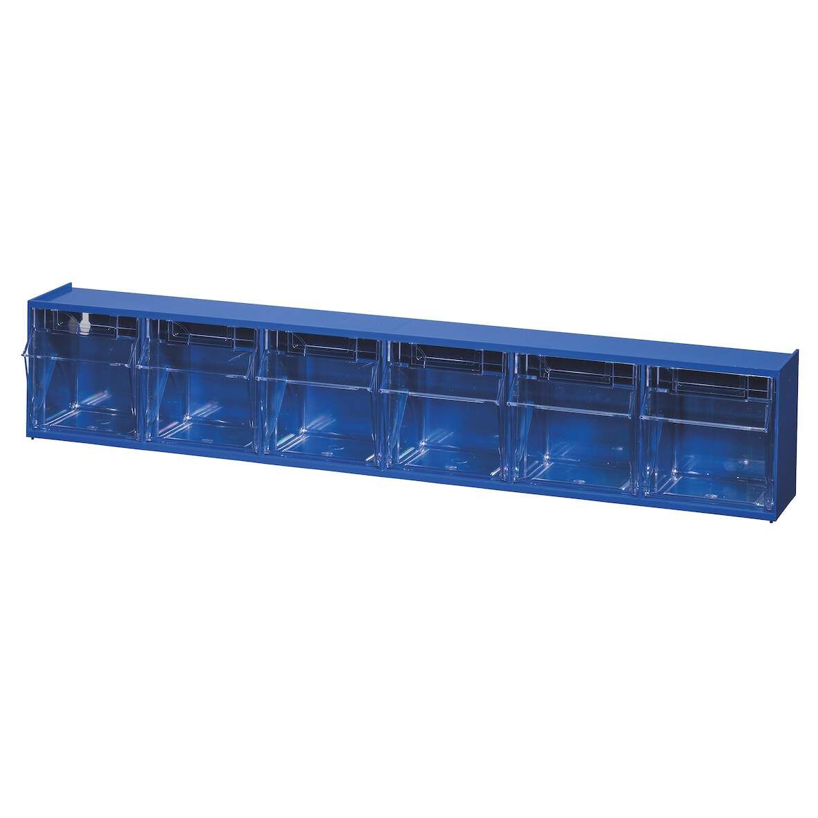 ALLIT Klappkasten-Magazin 6-fach blau, 600x95x115mm