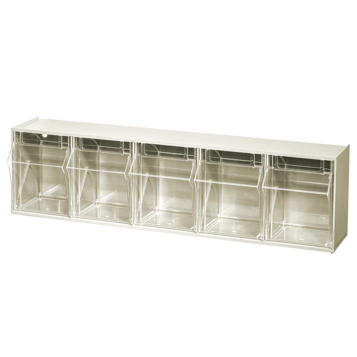 ALLIT Klappkasten-Magazin 5-fach weißgrau, 600x135x165mm