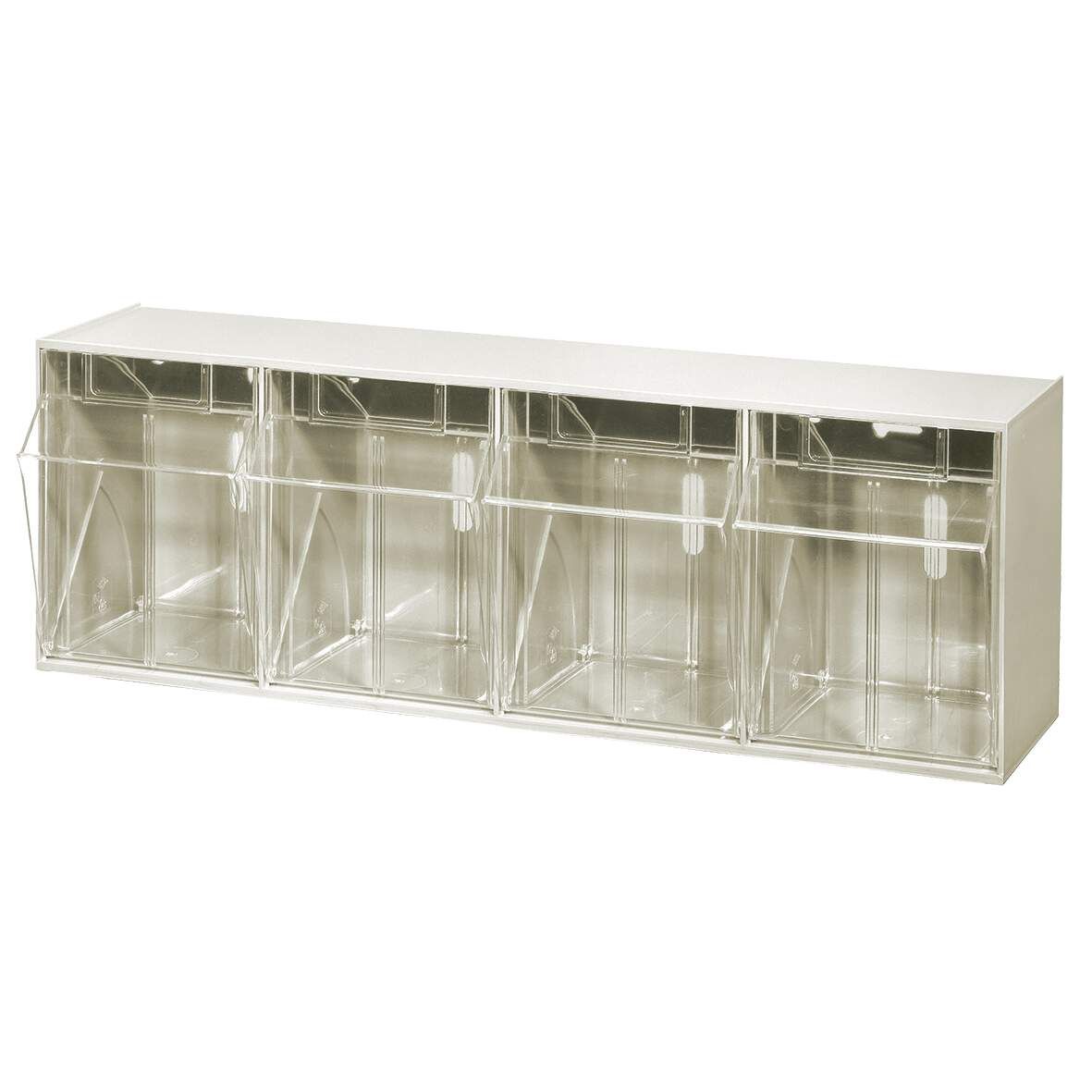 ALLIT Klappkasten-Magazin 4-fach weißgrau, 600x170x205mm