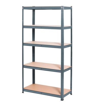 WORKERS BEST Steckregal/Werktisch grau 5 Holzb.180x90x45/90x180x45cm