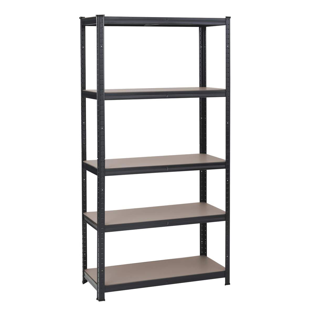 WORKERS BEST Steckregal/Werktisch schwarz 5 graue HB 180x90x45cm/90x180x4