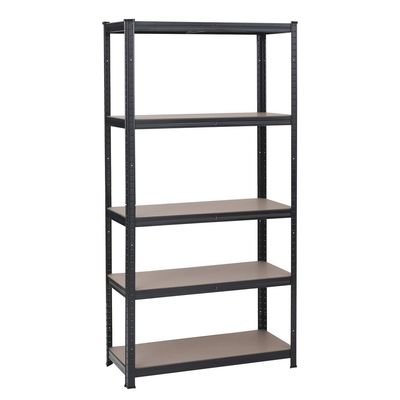 WORKERS BEST Steckregal/Werktisch schwarz 5 graue HB 180x90x45cm/90x180x4