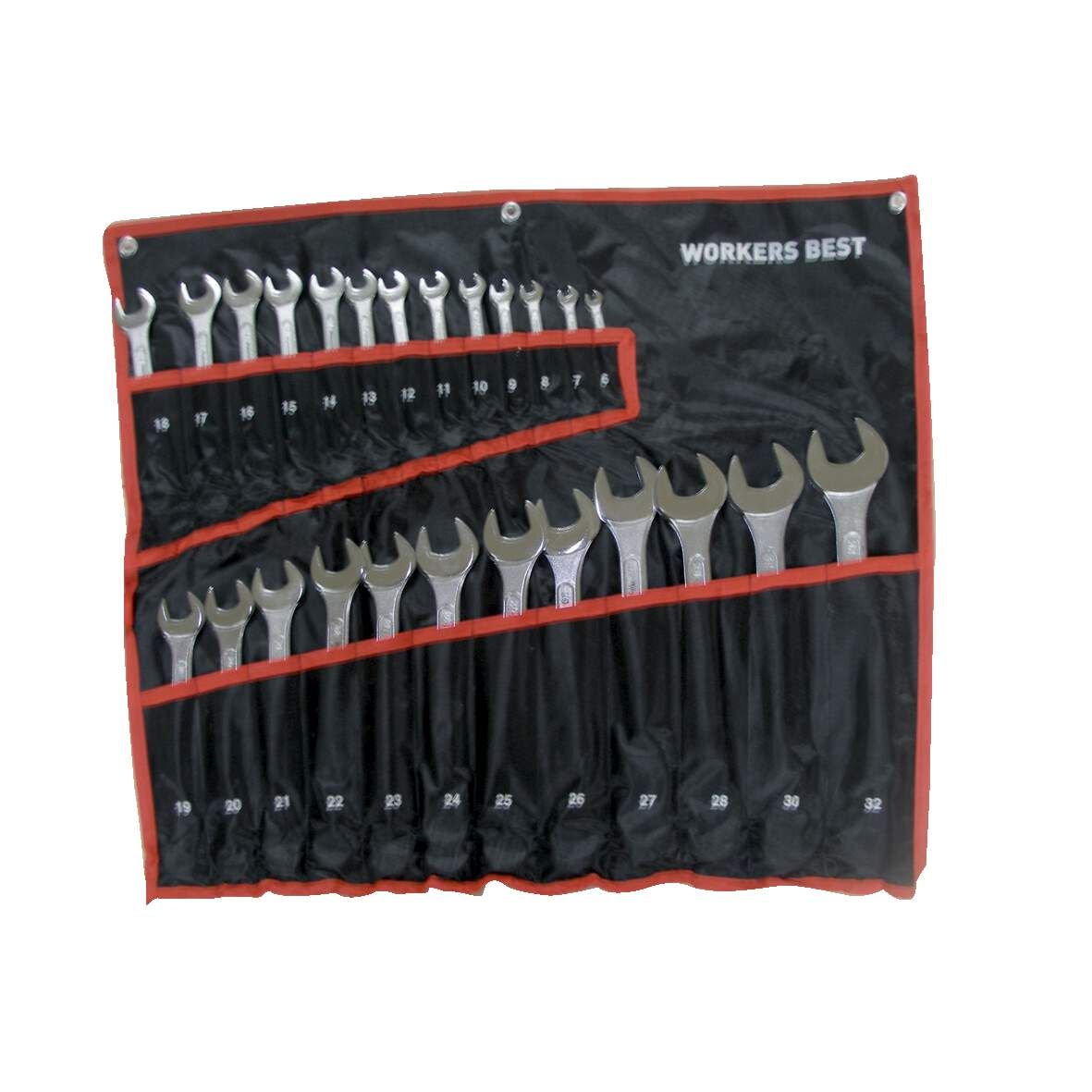 WORKERS BEST Ring-Maulschlüssel-Satz 25-teilig CV-Stahl 6-32mm