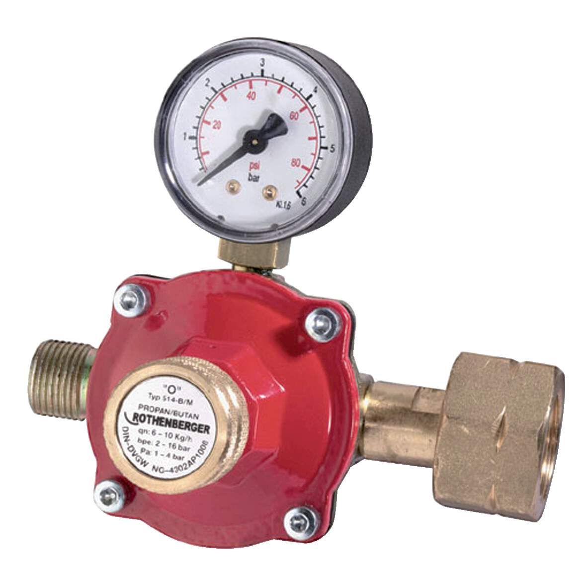 ROTHENBERGER Propanregler mit Manometer verstellbar 0-6bar