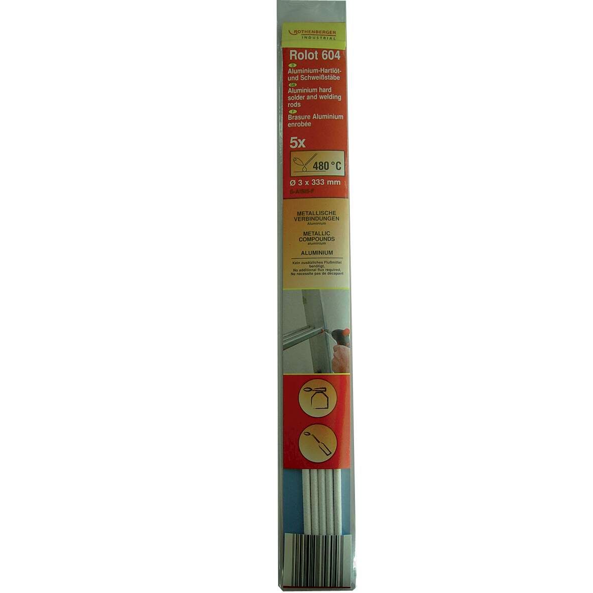 ROTHENBERGER Alu-Hartlötstäbe DM 3x333mm umhüllt 5er SB