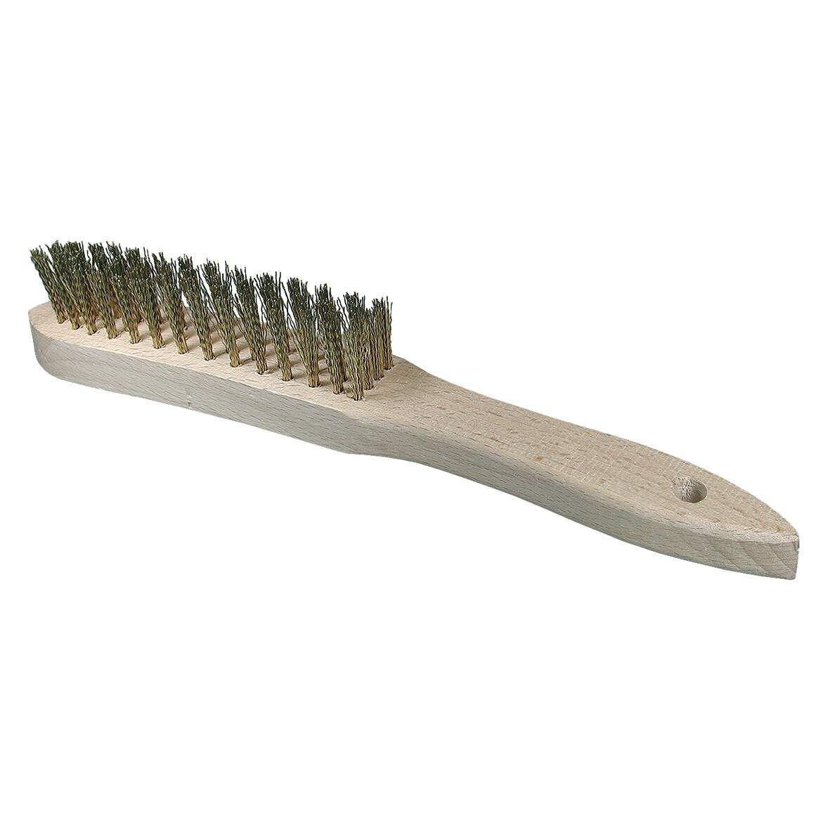 OSBORN Handstielbürste mit Holzgriff Messing gew. 4-reihig 0,30mm