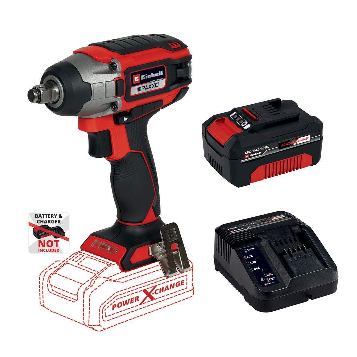 EINHELL Akku-Schlagschrauber IMPAXXO 18/230 Set 4,0 Ah