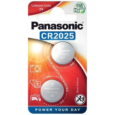 PANASONIC Lithium-Knopfzelle CR2025EL/2B 2er-Pack