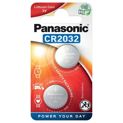 PANASONIC Lithium-Knopfzelle CR2032EL/2B 2er-Pack
