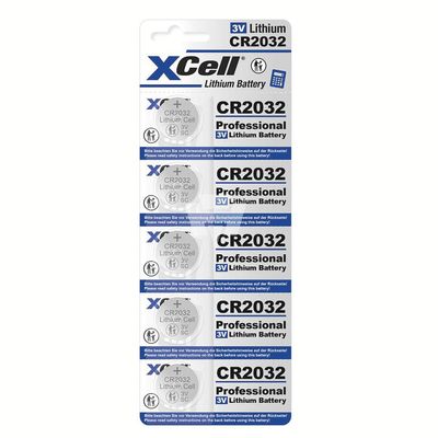 XCELL Lithium Knopfzelle CR2032 5er-Pack Blister