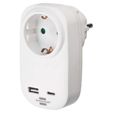 BRENNENSTUHL Steckdosenadapter 1xUSB-C PD 18W + 1xUSB-A