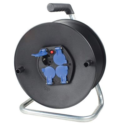 AS SCHWABE Kabeltrommel-Kunststoff leer für 50m Kabel 4-fach schwarz/b