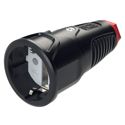 PCE Schutzkontaktkupplung Gummi Taurus2 schwarz nat IP20