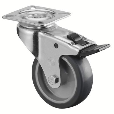 BS-ROLLEN Lenkrolle mit Feststeller+Platte DM 75mm Tragkraft 60kg