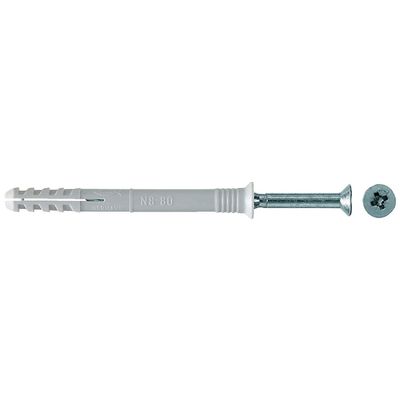 FISCHER Nageldübel N 6x80/50 S mit Nagelschraube,50 Stück