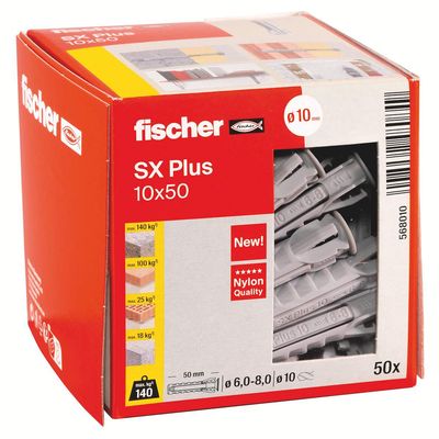 FISCHER Spreizdübel SX Plus 10X50 4fach-Spreizung,1Pkg.=50 Stück