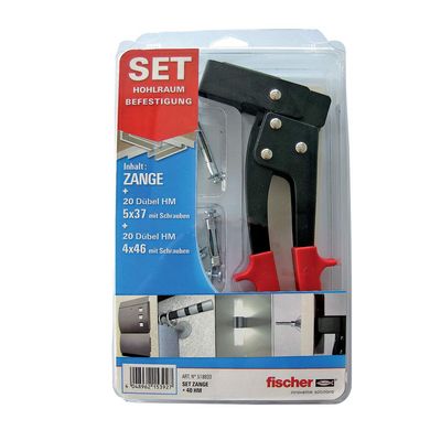 FISCHER Hohlraumbefestigungsset 20erSB mit Schrauben&amp;Zange,5x37und 4x46