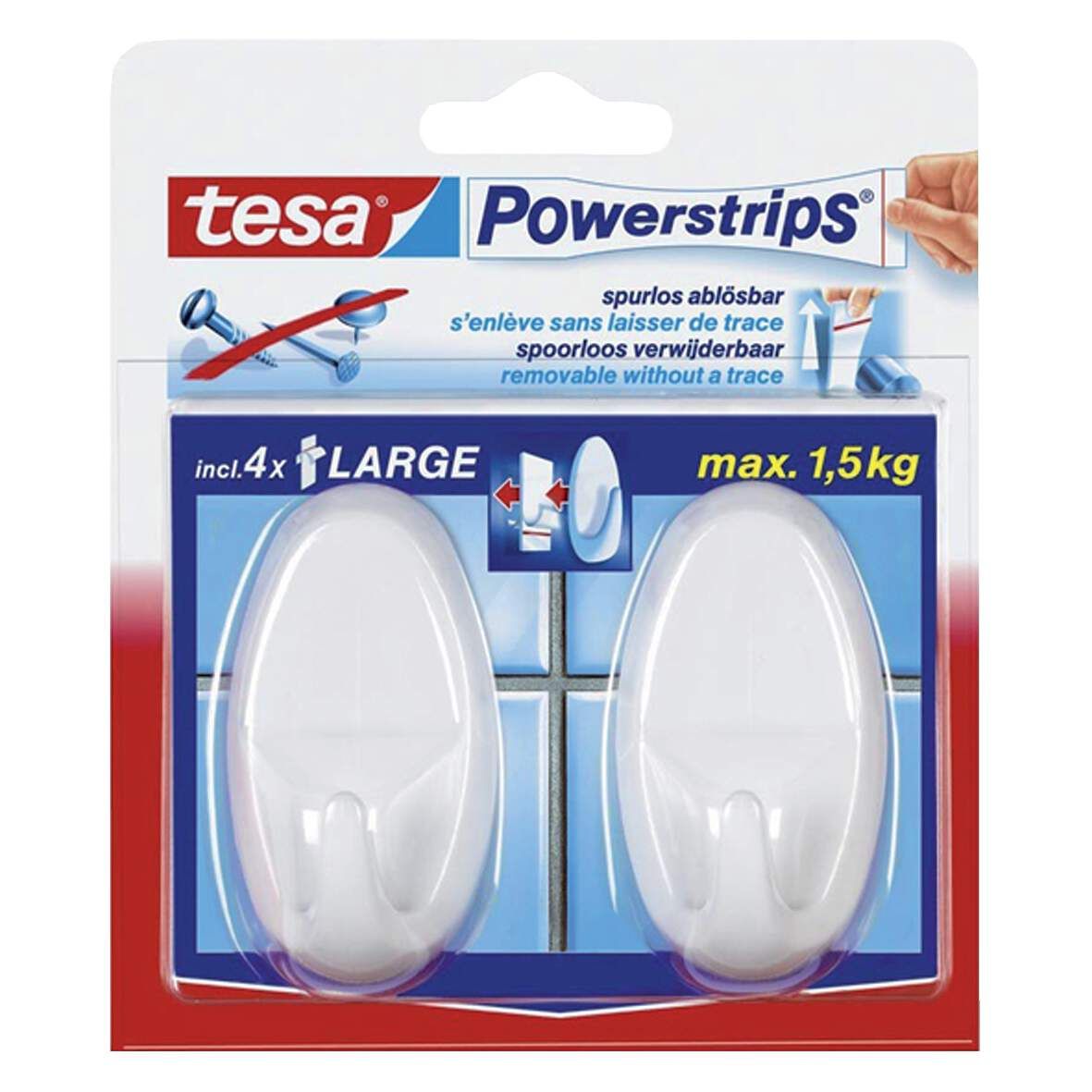 TESA Power Strips Haken Oval weiß 2er