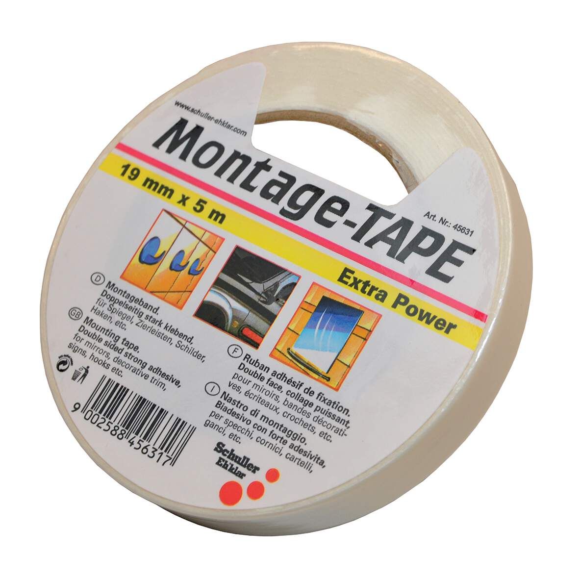 SCHULLER Montageband weiß 19mm x 5m