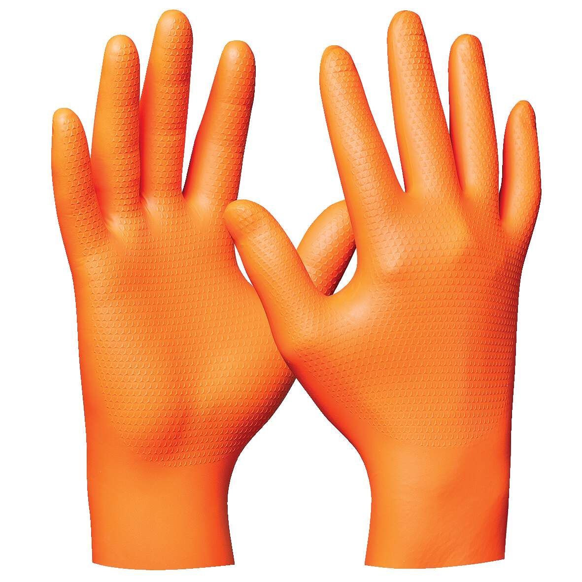GEBOL Einweghandschuh Gr.M Nitril Grip ungepudert orange