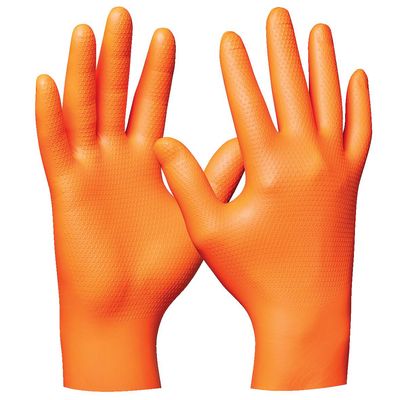 GEBOL Einweghandschuh Gr.L Nitril Grip ungepudert orange