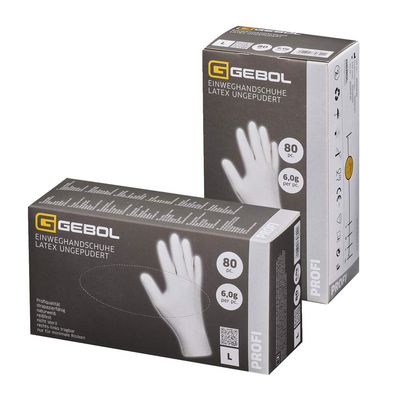 GEBOL Einweghandschuhe Gr.XL Latex ungepudert 80 Stück