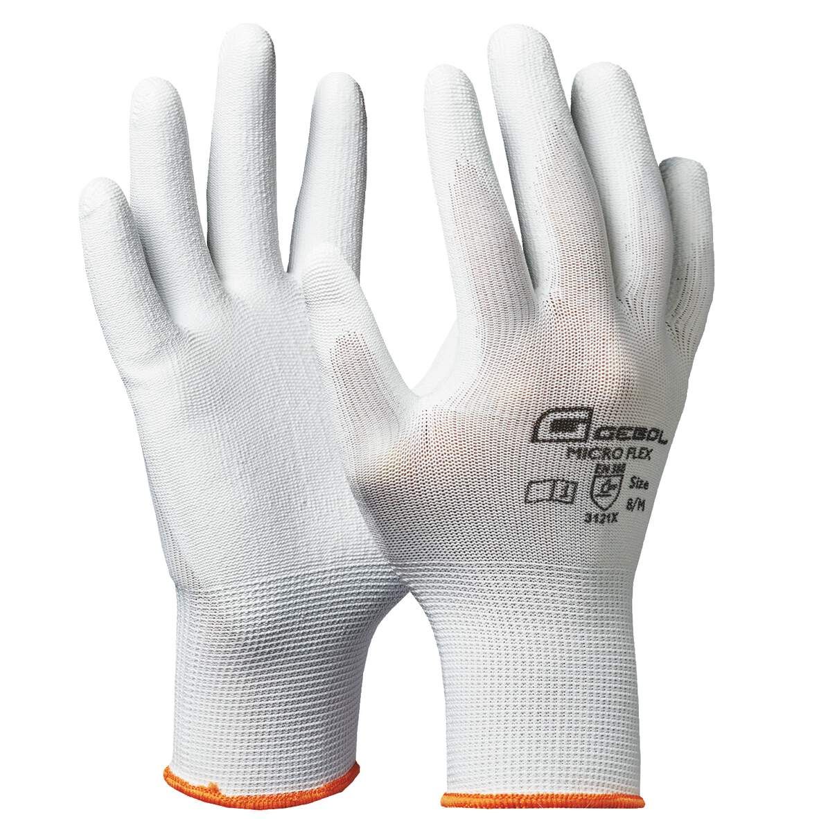 GEBOL Arbeitshandschuh Gr.8,weiß,SB Micro Flex/Nano Flex