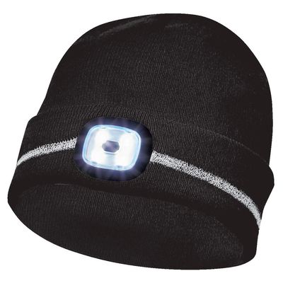 GEBOL Haube mit LED schwarz Thinsulate mit Reflektstreifen