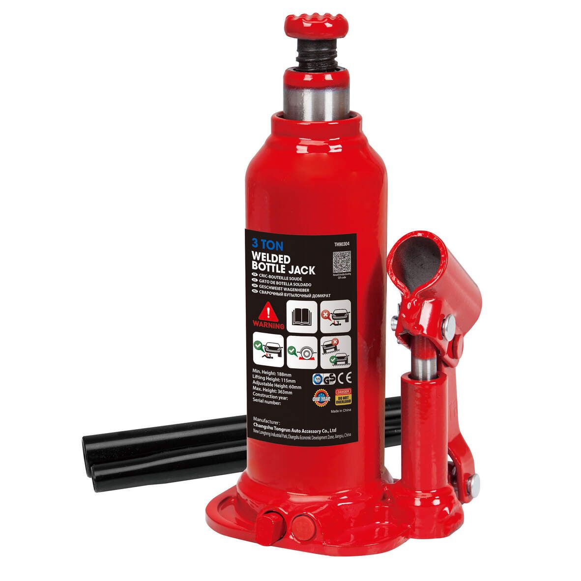 Wagenheber hydraulisch 3 Tonnen H=188 bis 363 mm